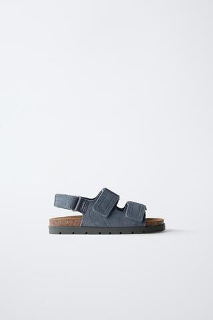 ZARA КОЖАНЫЕ САНДАЛИИ, СИНИЙ