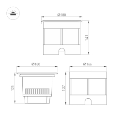 Светильник LTD-DAFNA-GROUND-R180-25W Day4000 (SL, 35 deg, 230V) (Arlight, IP67 Металл, 5 лет) 061207