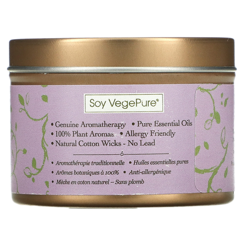 Aroma Naturals, Soy VegePure, свеча для путешествий, безмятежность, иланг-иланг и лаванда, 79,38 г (2,8 унции)