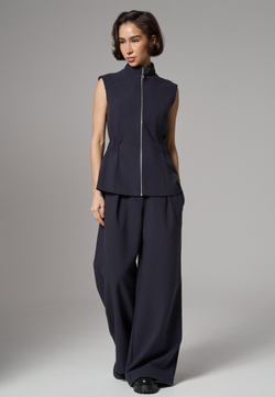 Брюки палаццо синие