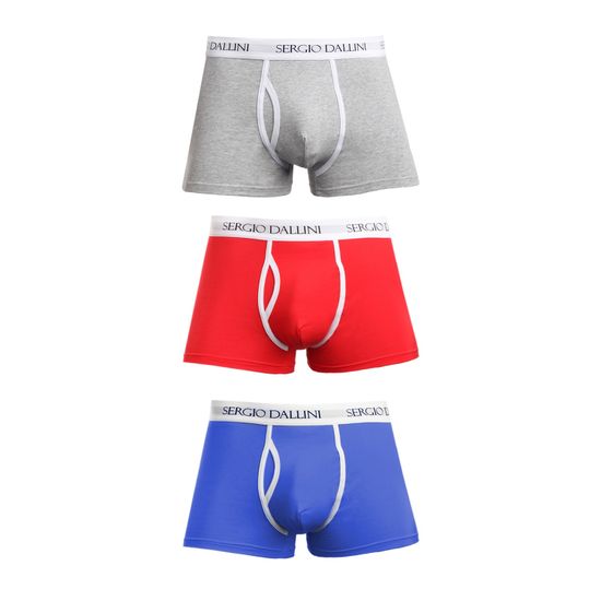 Набор мужских трусов боксеров 3в1 (синие, красные, серые) Sergio Dallini SD941-1