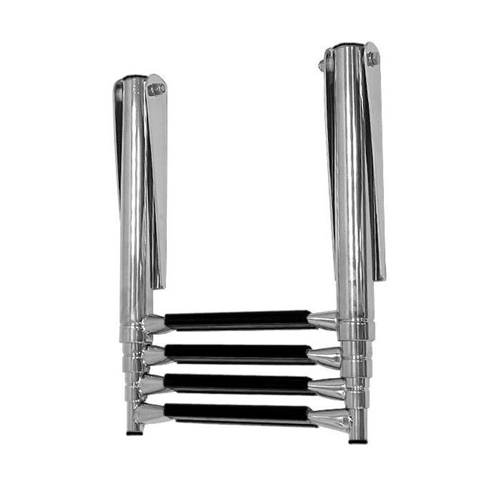 Трап телескопический складной узкий, 4 черных ступени (ширина 264 мм.) (10269506)