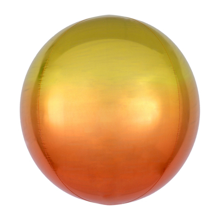 А Сфера 3D, 16"/41 см, Омбре, Желто-оранжевый, 1 шт.