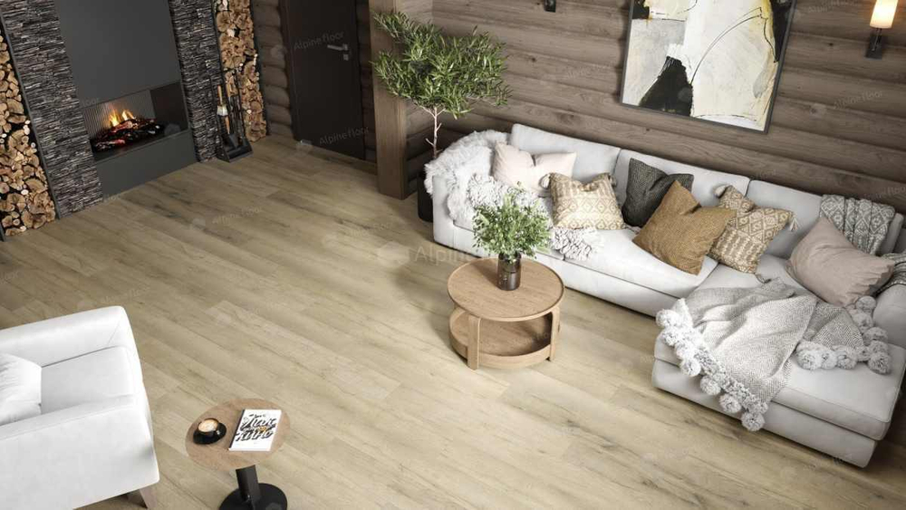 Кварц-виниловая плитка Alpine Floor Premium XL Дуб сливочный ава ECO 7-19