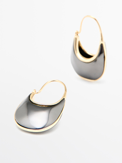 Massimo Dutti Серьги-кольца, черный