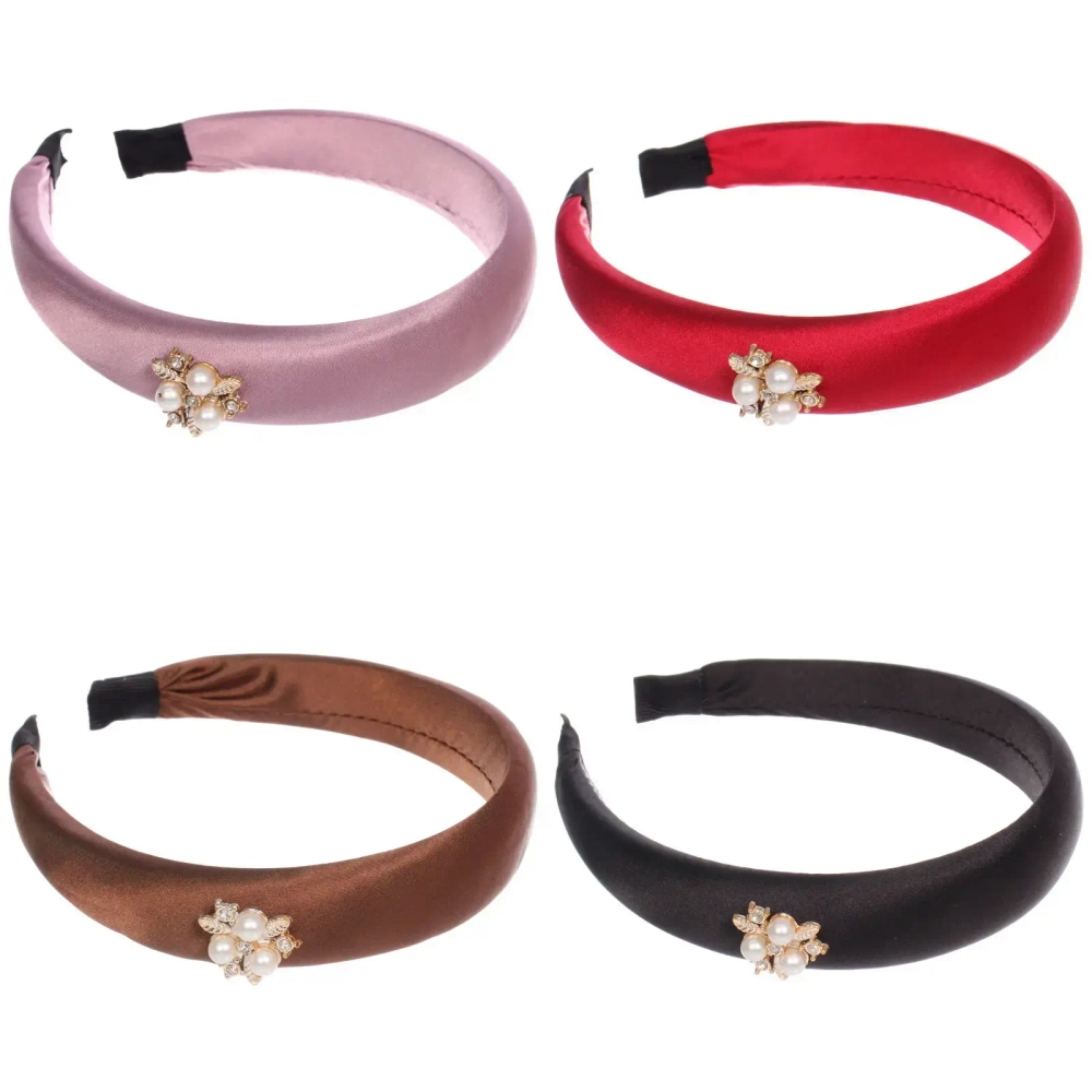 Ободок для волос «МАРЦИПАН», парли, ширина 2,8см, микс 6 цветов ( в пакете с подвесом)