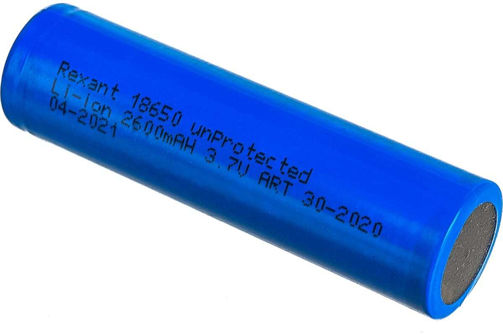 Аккумулятор Rexant 18650 unprotected Li-ion 2600 mAH 3.7 В 10 шт 30-2020