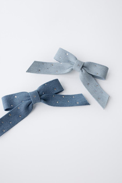 ZARA НАБОР ИЗ ДВУХ ЗАКОЛОК ДЛЯ ВОЛОС, СИНИЙ