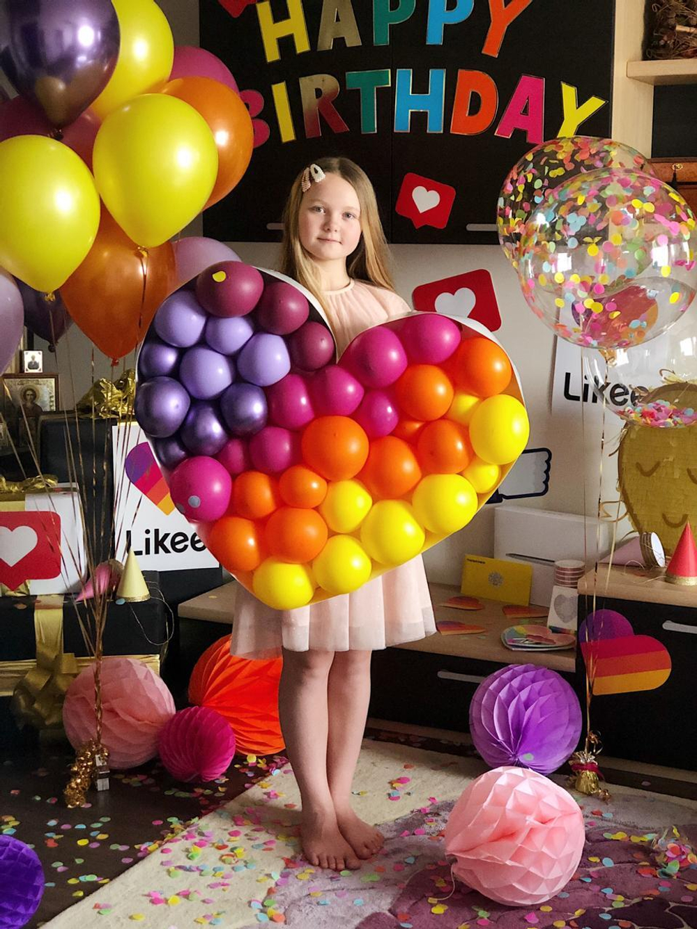 Сердце из шаров "Likee Party"