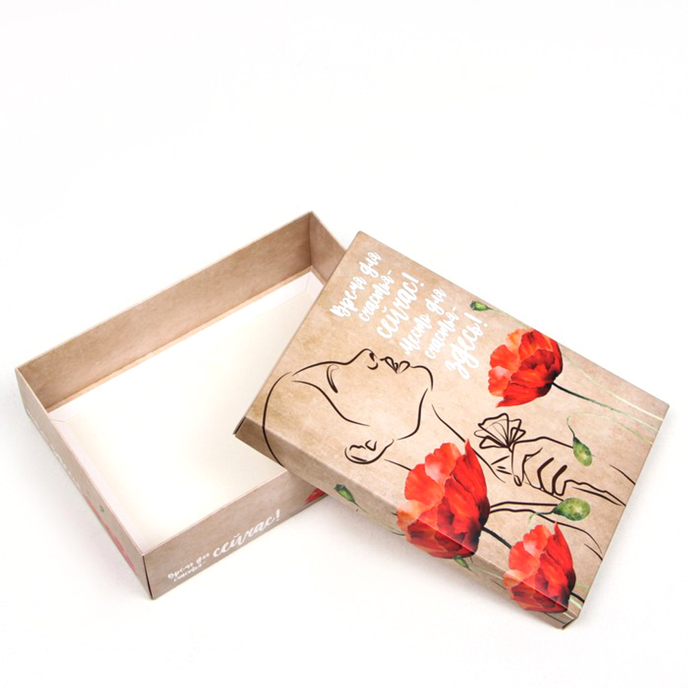 Упаковка для сладостей 21*15*5,5 см "Время для счастья"