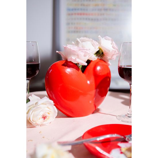 Ваза для цветов love, 15,5 см, красная