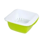 Дуршлаг с миской Макси 3,5л, Белый + оливковый