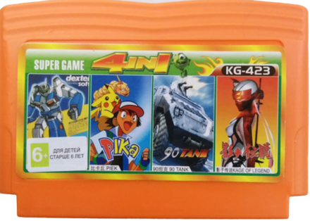 4 in1 Super Game KG-423 (Pika / Tank90 / Kage Legend / Dexter) [Dendy]