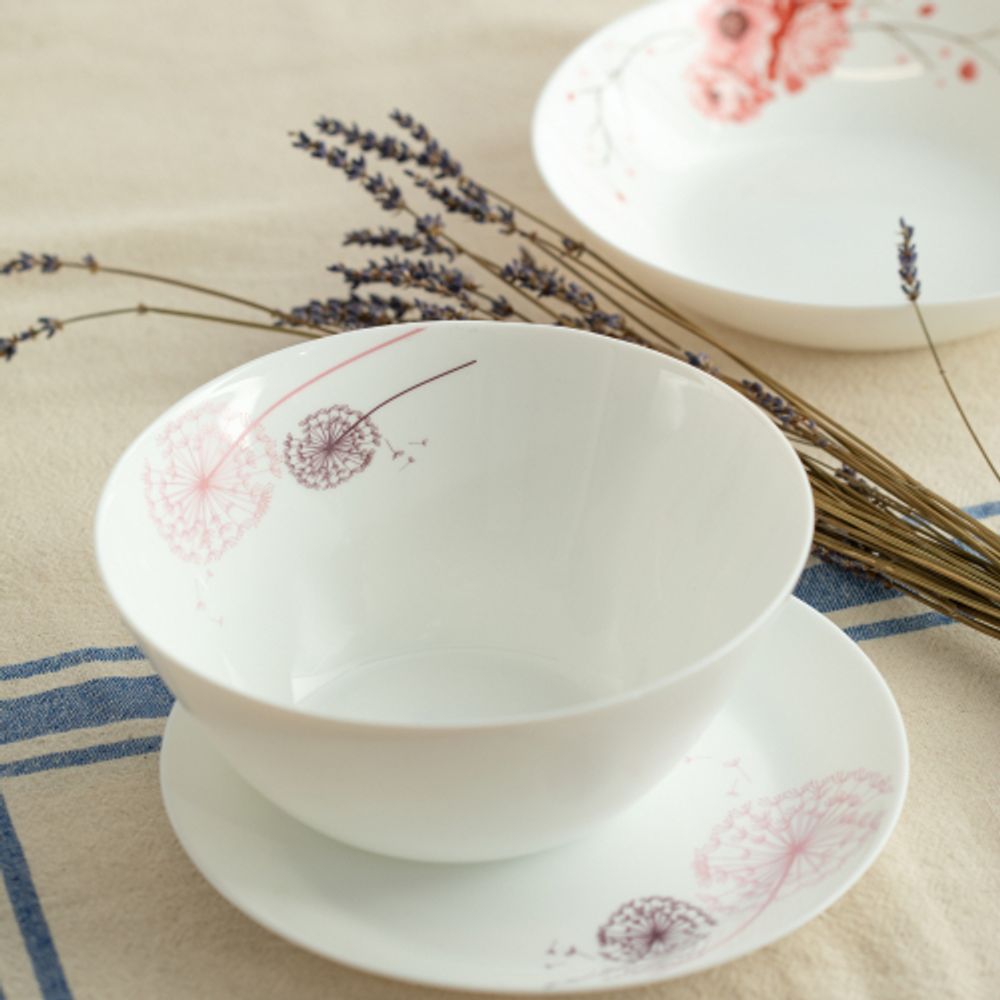 Тарелка White Fox WF-STD19 Summertime десертная опаловая с деколью 19 см. | White Fox