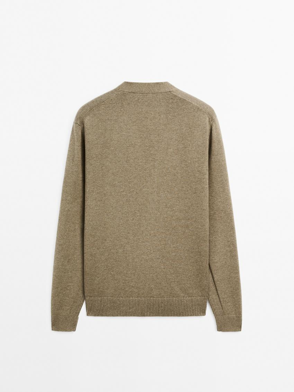 Massimo Dutti Кардиган из 100% хлопка, цвет морской волны