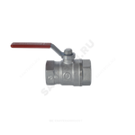 Кран шаровой латунь хром R250D Ду 100 Ру42 ВР рычаг красный Giacomini R250X011