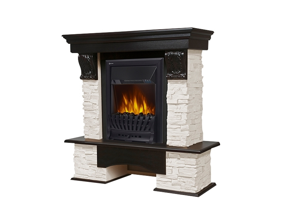 Портал Firelight Pietra Classic камень сланец натуральный, шпон темный дуб