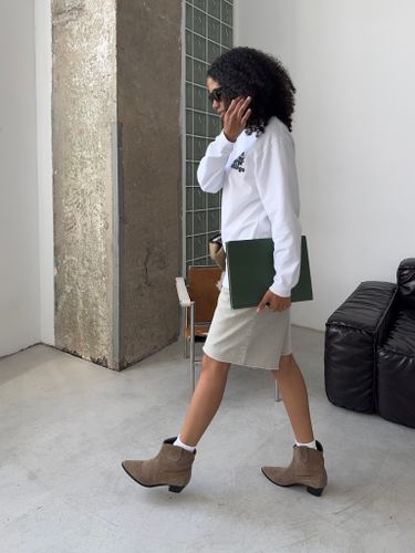 Серые бермуды из денима