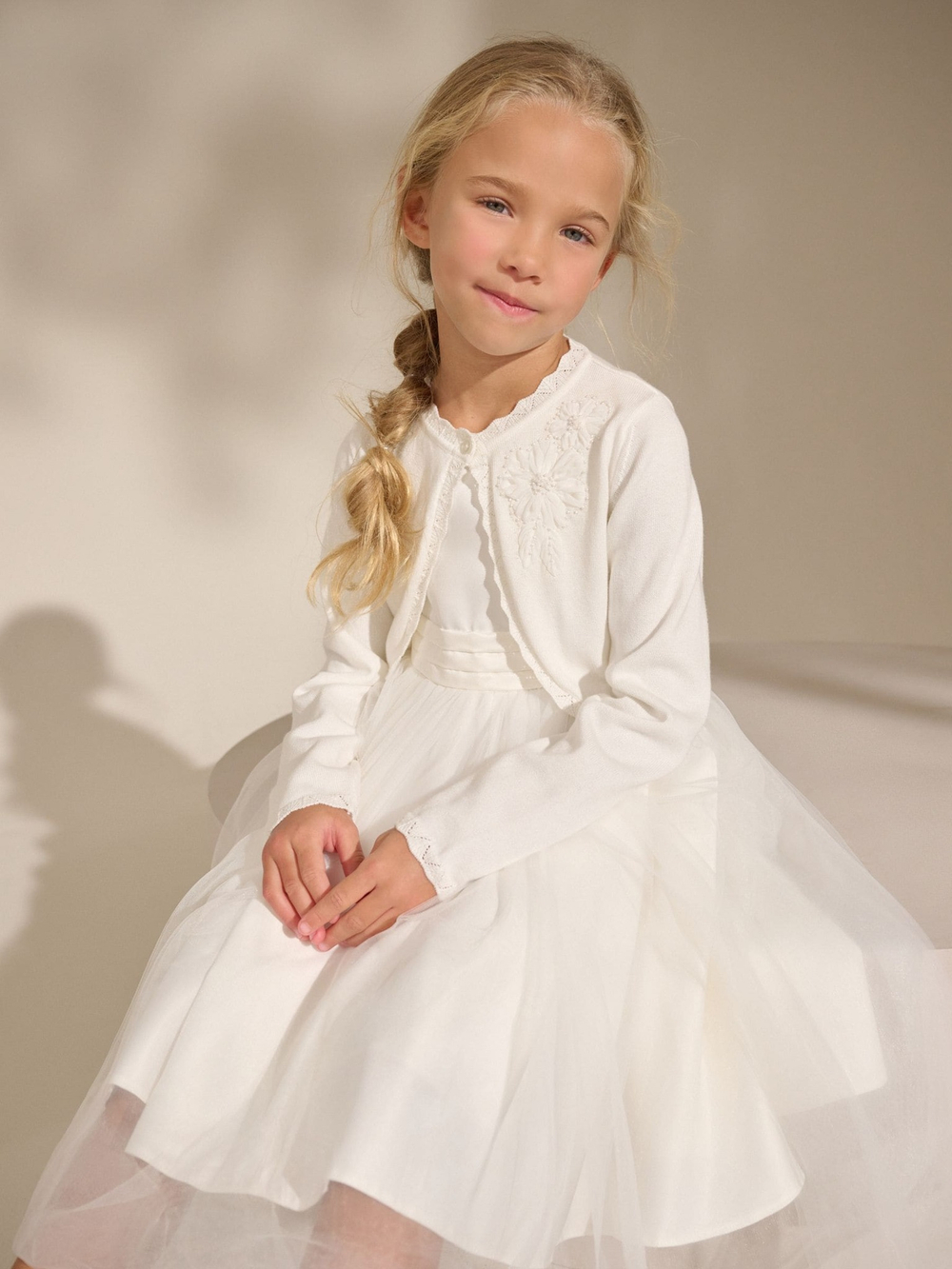 Балеро для девочки Next AH8-017, Кремовый