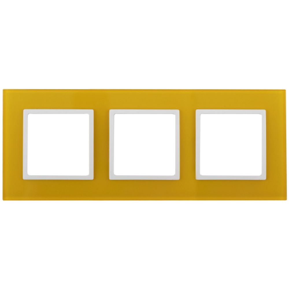14-5103-21 ЭРА Рамка на 3 поста, стекло, Эра Elegance, жёлтый+бел
