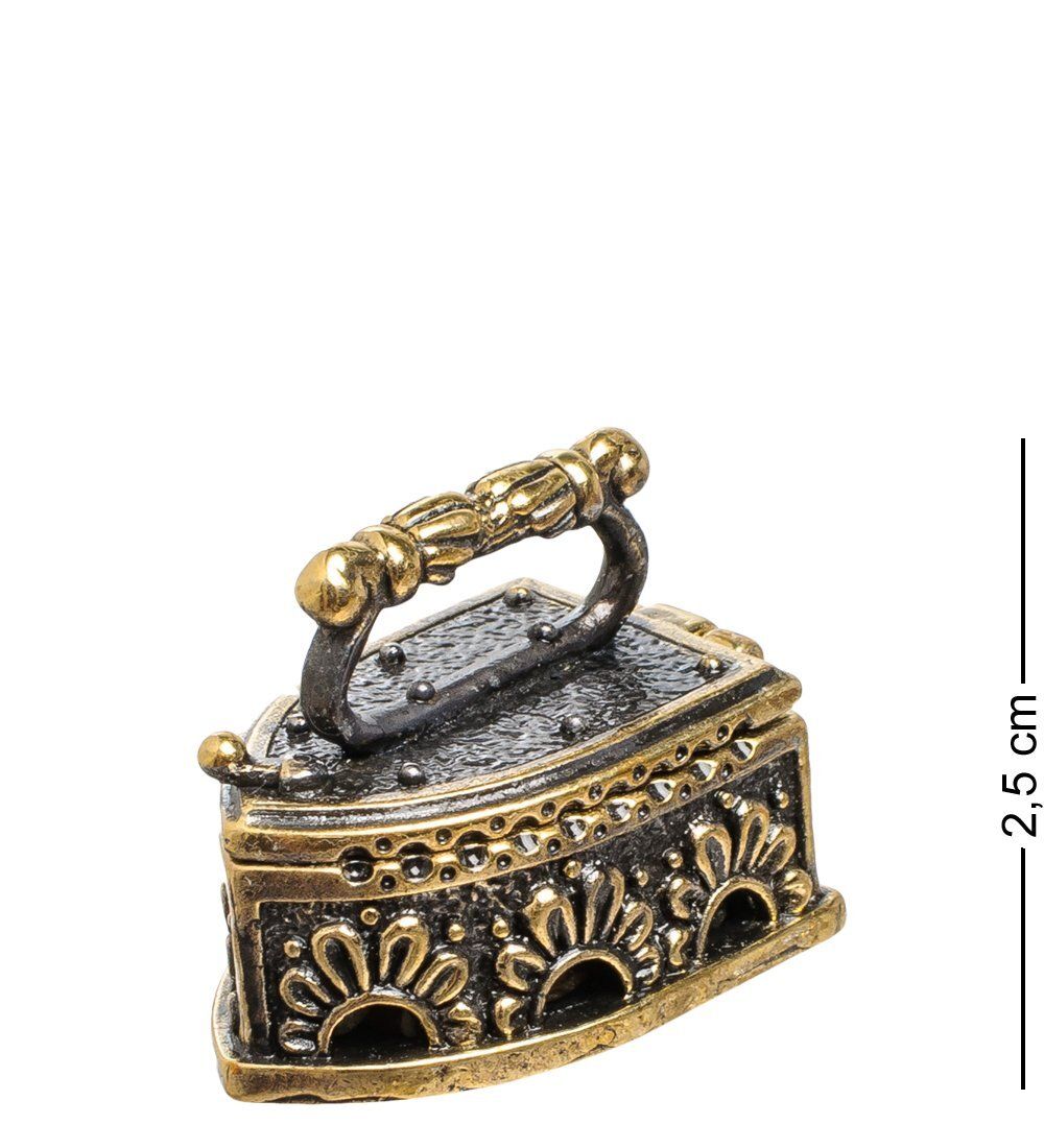 AM-1482 Фигурка «Утюг с галечкой» (латунь, янтарь)