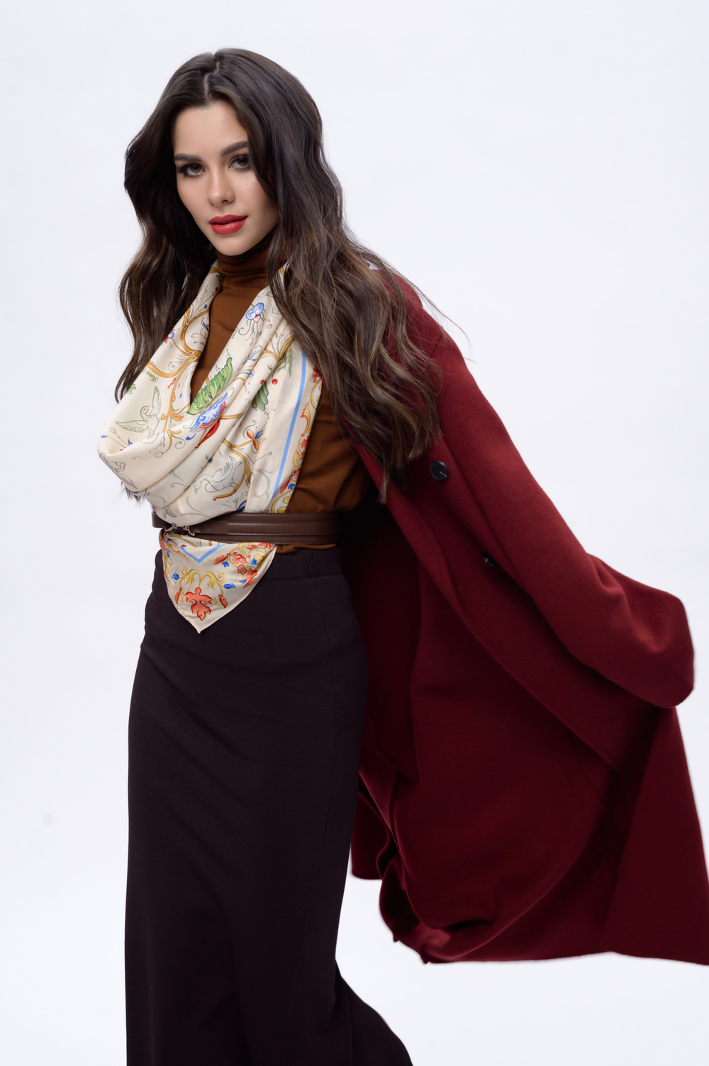 Платок «Зачатьевская роспись. Райский сад» 100% шёлк