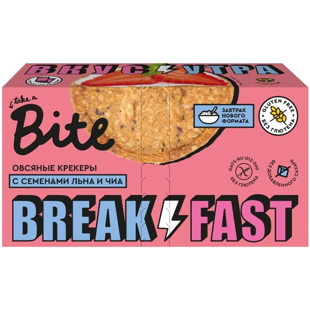 Bitey Овсяные крекеры с семенами Льна и Чиа 200г