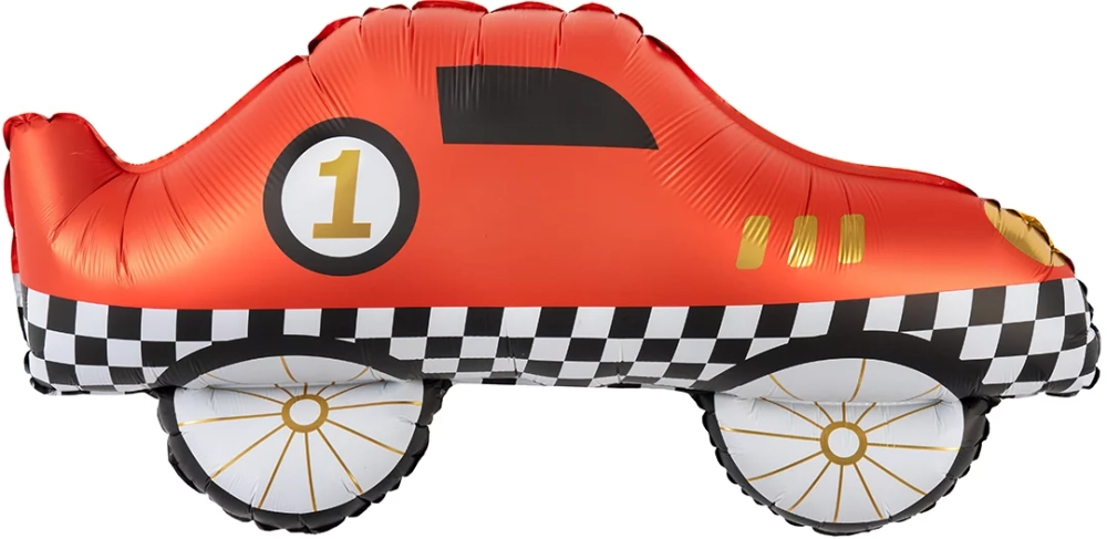 Шар (30''/76 см) Фигура, Гоночная машинка, Красный, Сатин