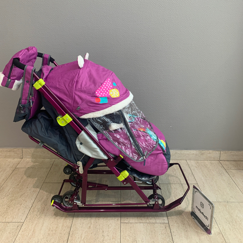 Коляска комбинированная «Ника Детям 7-6» со снеговиком орхидея (арт. НД7-6/6)