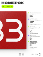 Номер на дверь 233, табличка на дверь для офиса, квартиры, кабинета, аудитории, склада, красная 120х70 мм, Айдентика Технолоджи