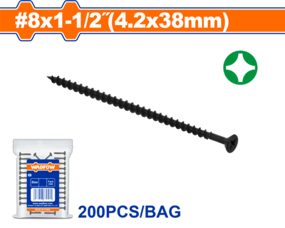 Шуруп для ДСП с потайной головкой и 4 ребрами жесткости