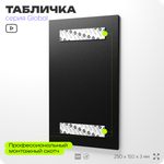 Табличка Душевая, на дверь и стену, информационная и мультиязычная (русский, английский, китайский), серия GLOBAL, 25х15 см, Айдентика Технолоджи