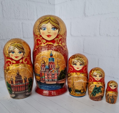 Матрёшка "Виды города" 5мест