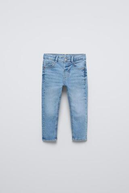 ZARA БАЗОВЫЕ ДЖИНСЫ СКИННИ, ВЫЦВЕТШИЙ СИНИЙ