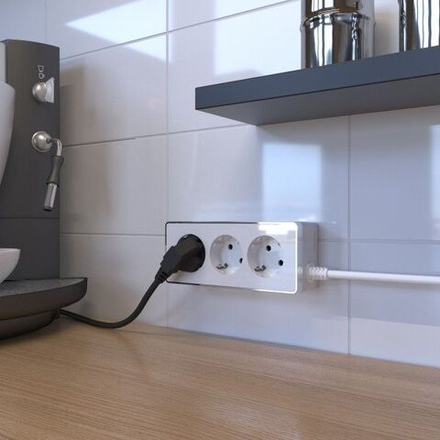 Удлинитель Gallant 3-х местный 3 м белый/хром