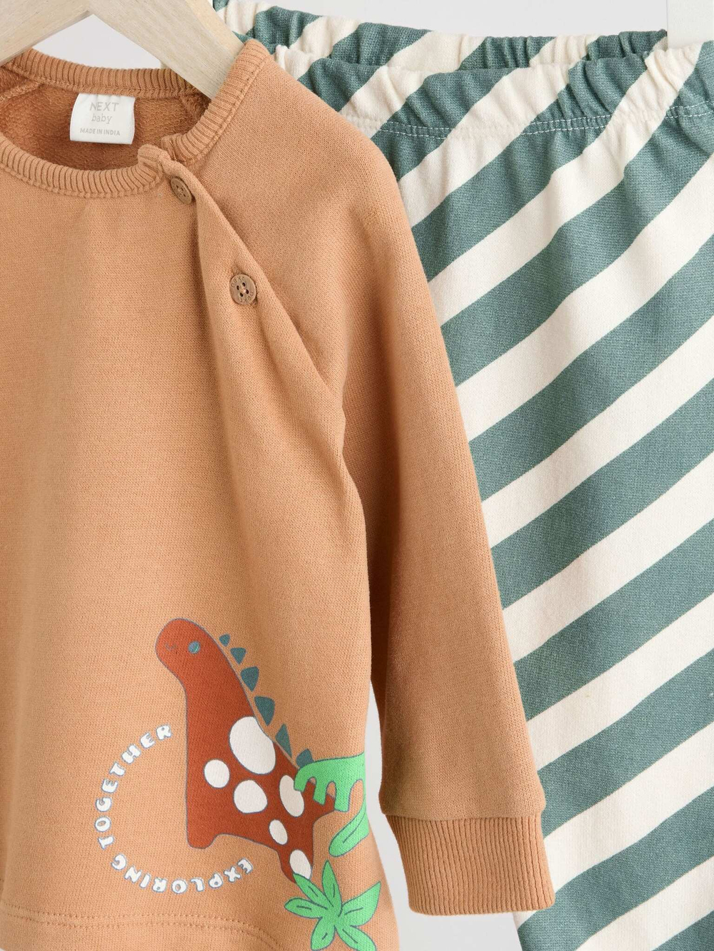 Свитшот и легинсы в комплекте для малышей Next B63-162, Белый, Песочный, Голубой