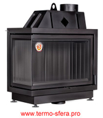 Каминная топка Экокамин Альфа 700 LB два стекла левая черный шамот
