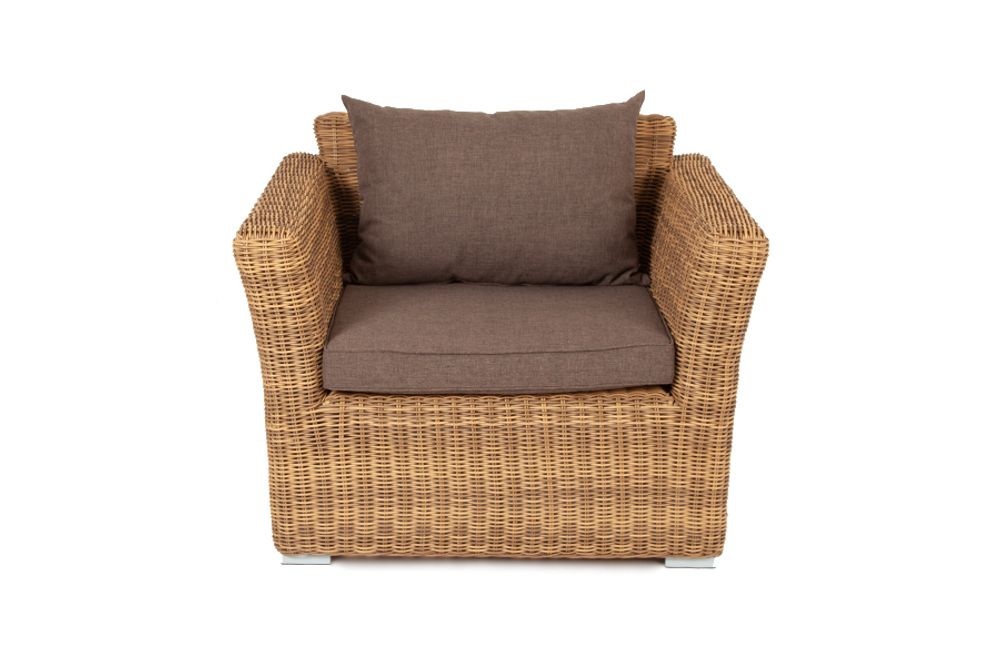 "Капучино" кресло из искусственного ротанга, цвет соломенный