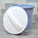 Ведро 8л с крышкой, голубовато-серый/белый