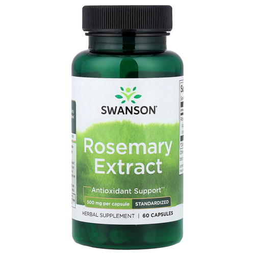 Swanson Vitamins, экстракт розмарина, стандартизированный, 500 мг, 60 капсул