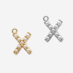 Подвеска с жемчугом в форме буквы "X", 13,6*10мм