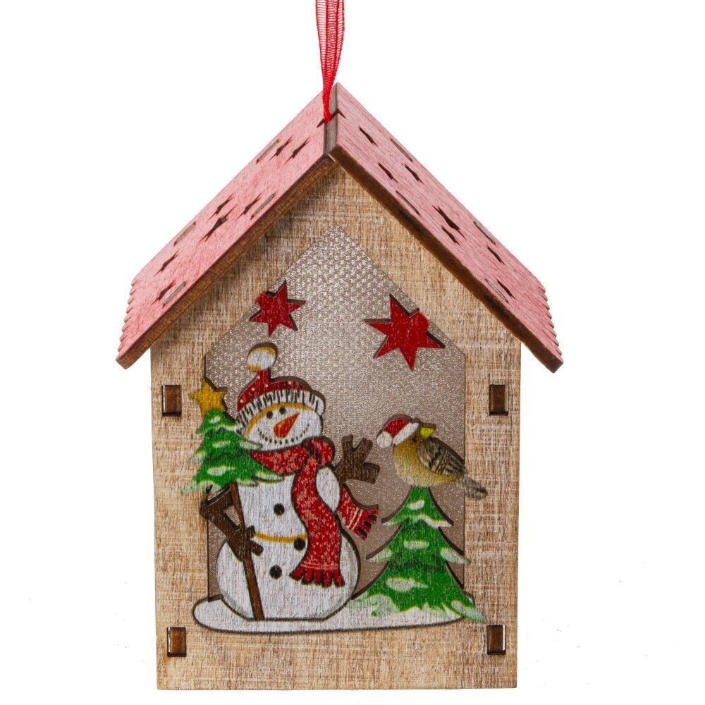 GAEM Изделие декоративное подвесное "Домик" с подсветкой, L5,5 W5 H9 см, 2в.