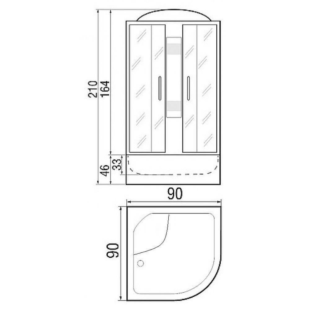 Душевая кабина River Dunay 90x90 ТН 10000001249 с поддоном