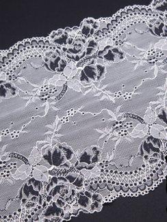 03-210 ОПТ Кружево эластичное 22 см, айвори/черный