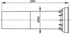 Удлинительный патрубок M148  для стока воды к унитазу для людей с огр физ возможностями