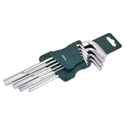 Набор ключей Г-образных 6-гранных длинных 9пр. (1.5, 2, 2.5, 3-6, 8, 10мм) в пластиковом держателе RockForce##Rock FORCE RF-5093L