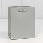 Пакет подарочный 12х15х7см Фигуры и узоры "Фактура" (Серебряный)