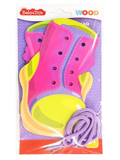Шнуровка деревянная "Сапожки" Baby Toys Wood (европодвес)