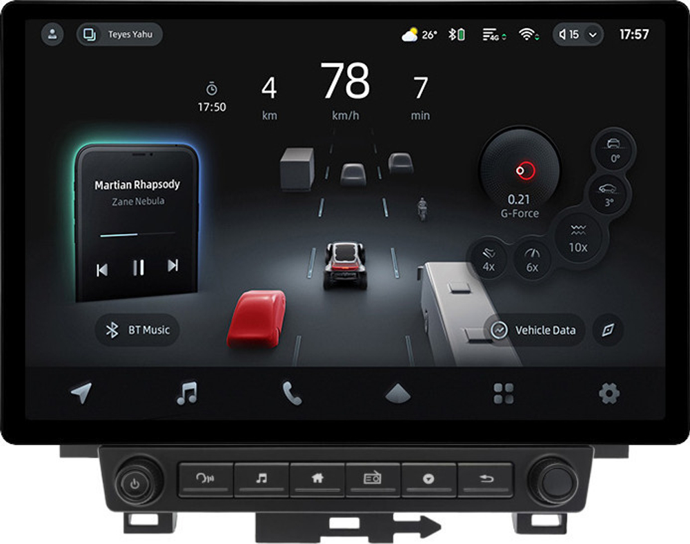 Магнитола для Mitsubishi Eclipse Cross (взамен ШГУ-планшета с крутилками) - Teyes CC4-PRO монитор 13" 2K QLED на Android 13, Snapdragon 778G, 8+128, AI, CarPlay, DSP, 4G SIM-слот