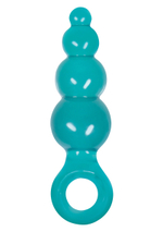 Средняя бирюзовая анальная пробка Jolie - Ripples